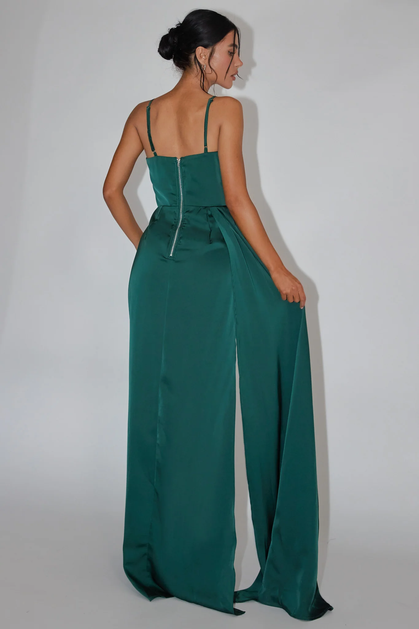 Secret Sweetheart Neckline Split Maxi Dress Hunter Green - Seraphlike