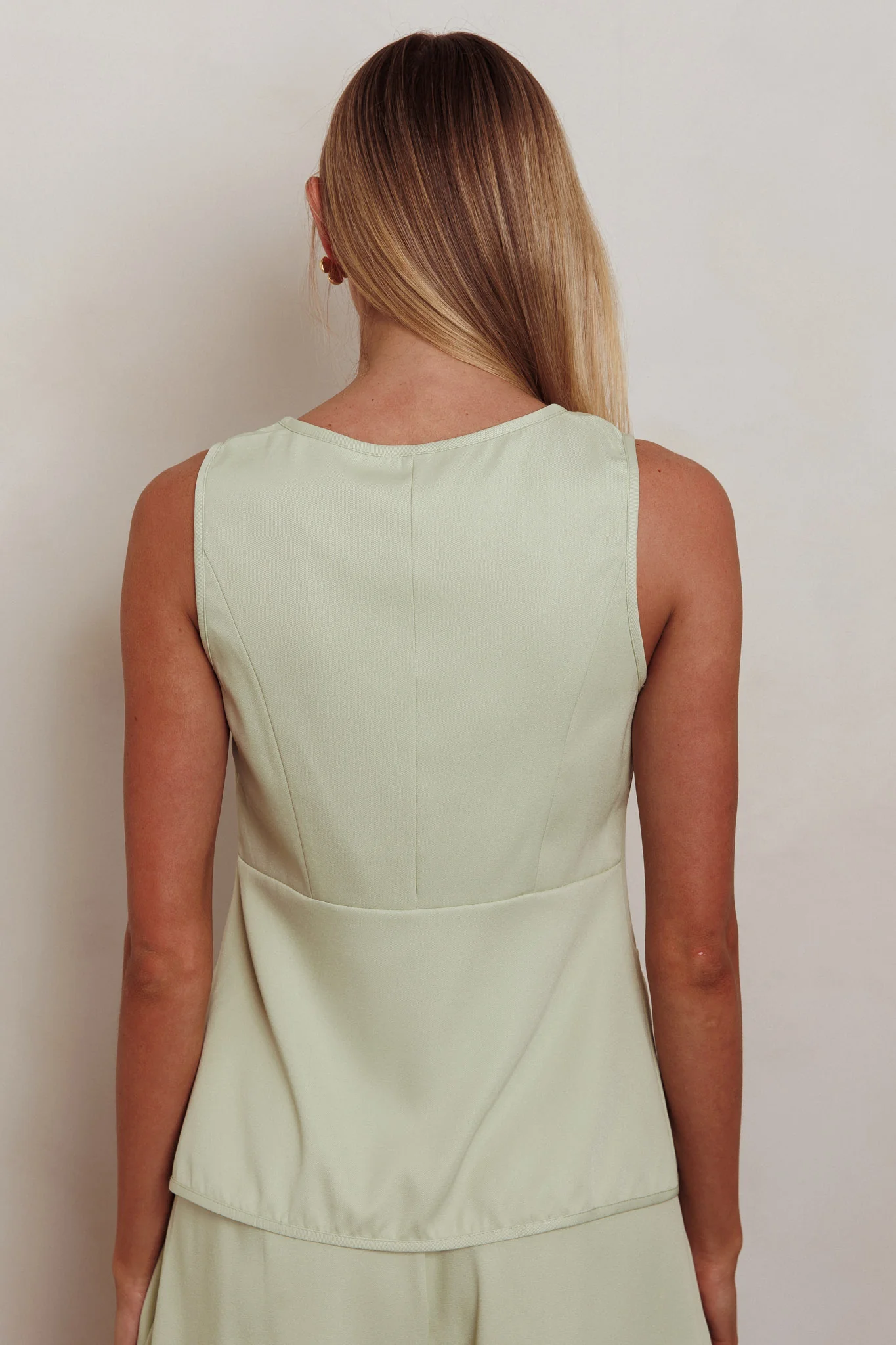 Janna Sleeveless Buttoned Top Sage - Seraphlike