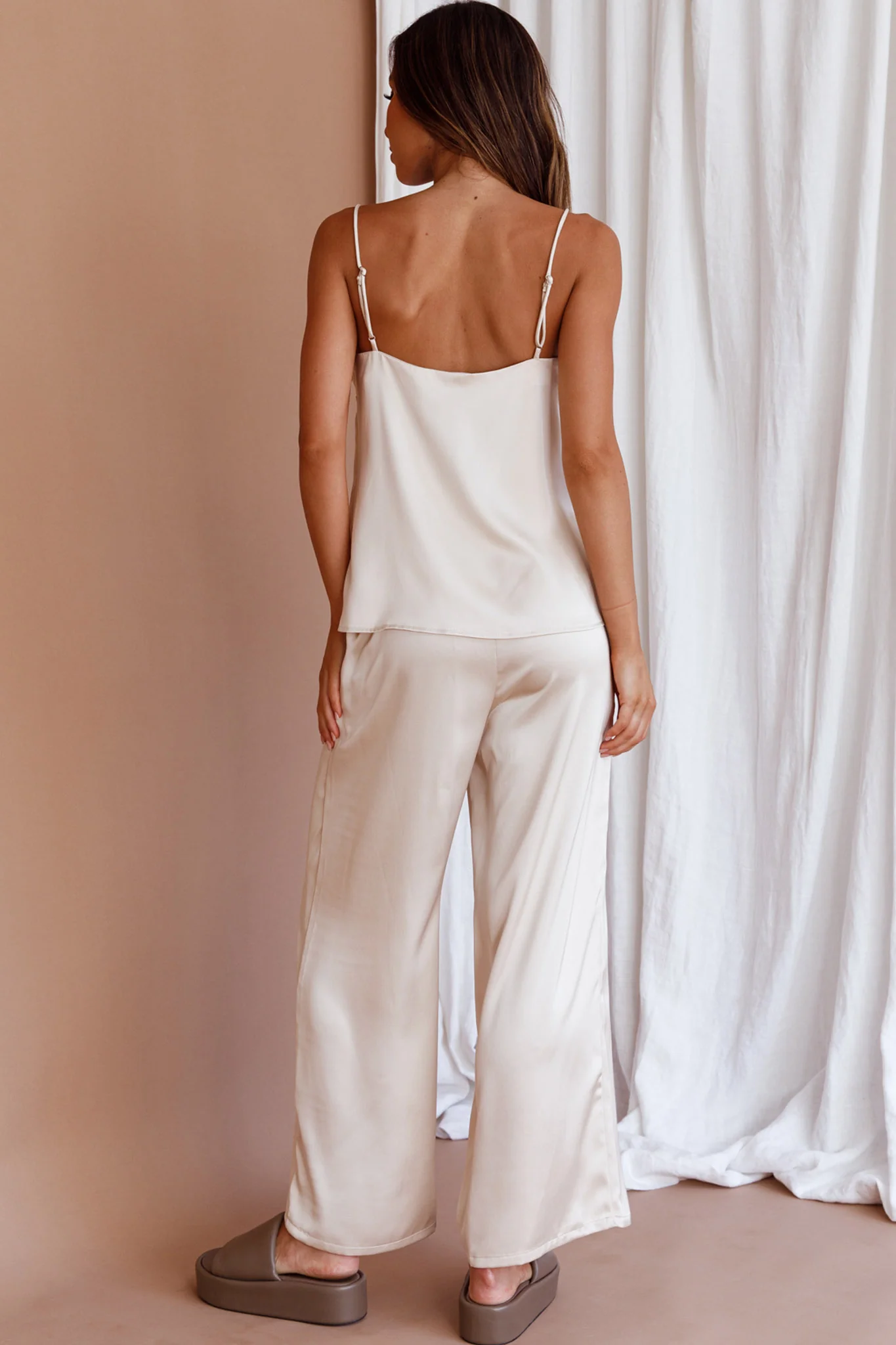 Hotel California Straight Leg Pants Stone - Seraphlike