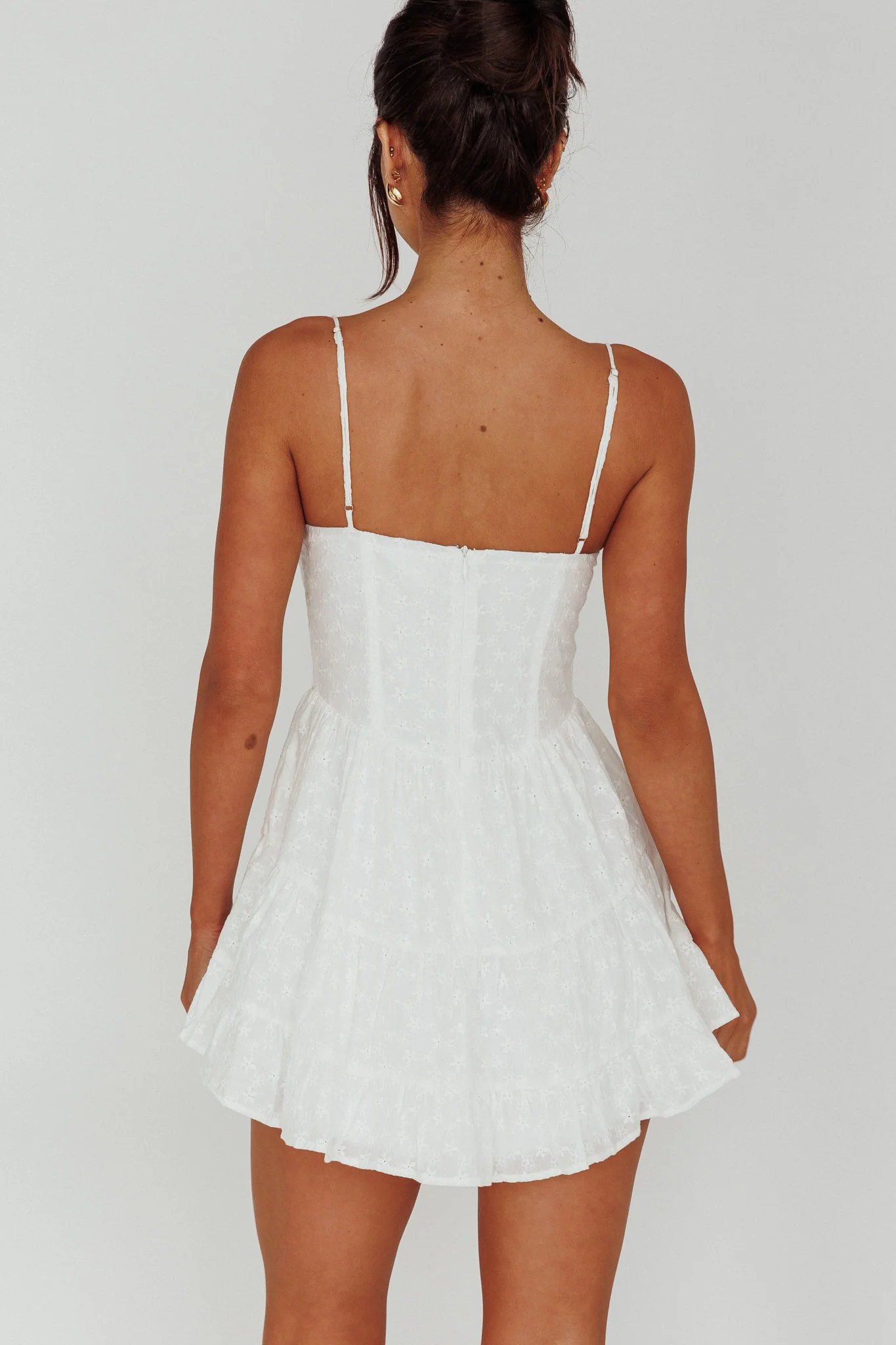 Summer In Sicily Hook & Eye Mini Dress White - Seraphlike