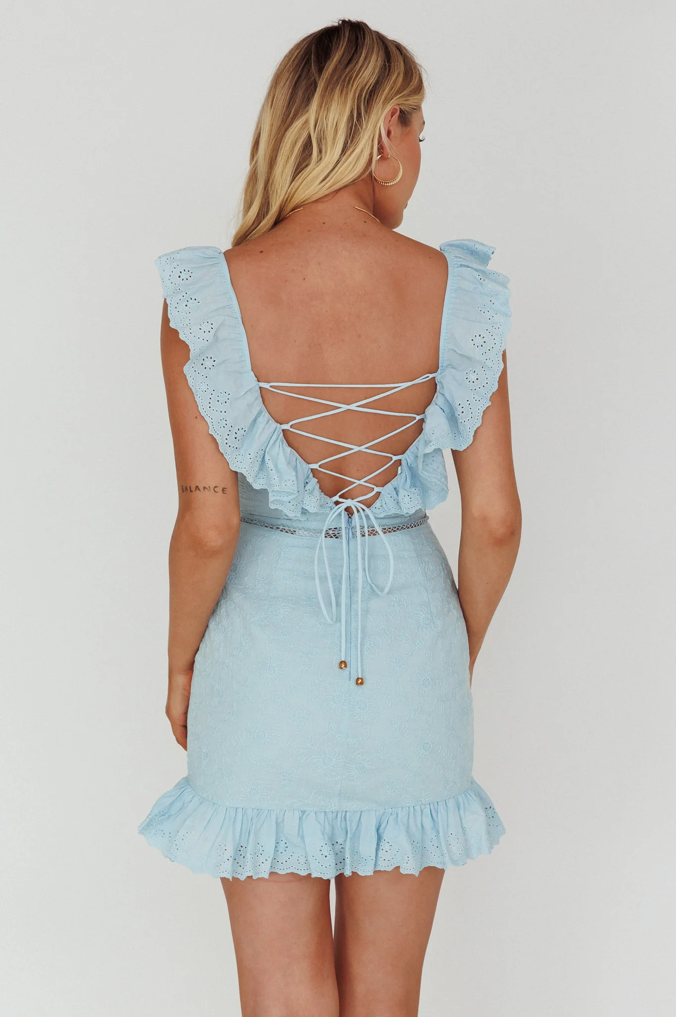 Sweet Melody Sweetheart Neckline Off-Shoulder Dress Lace Steel Blue - Seraphlike