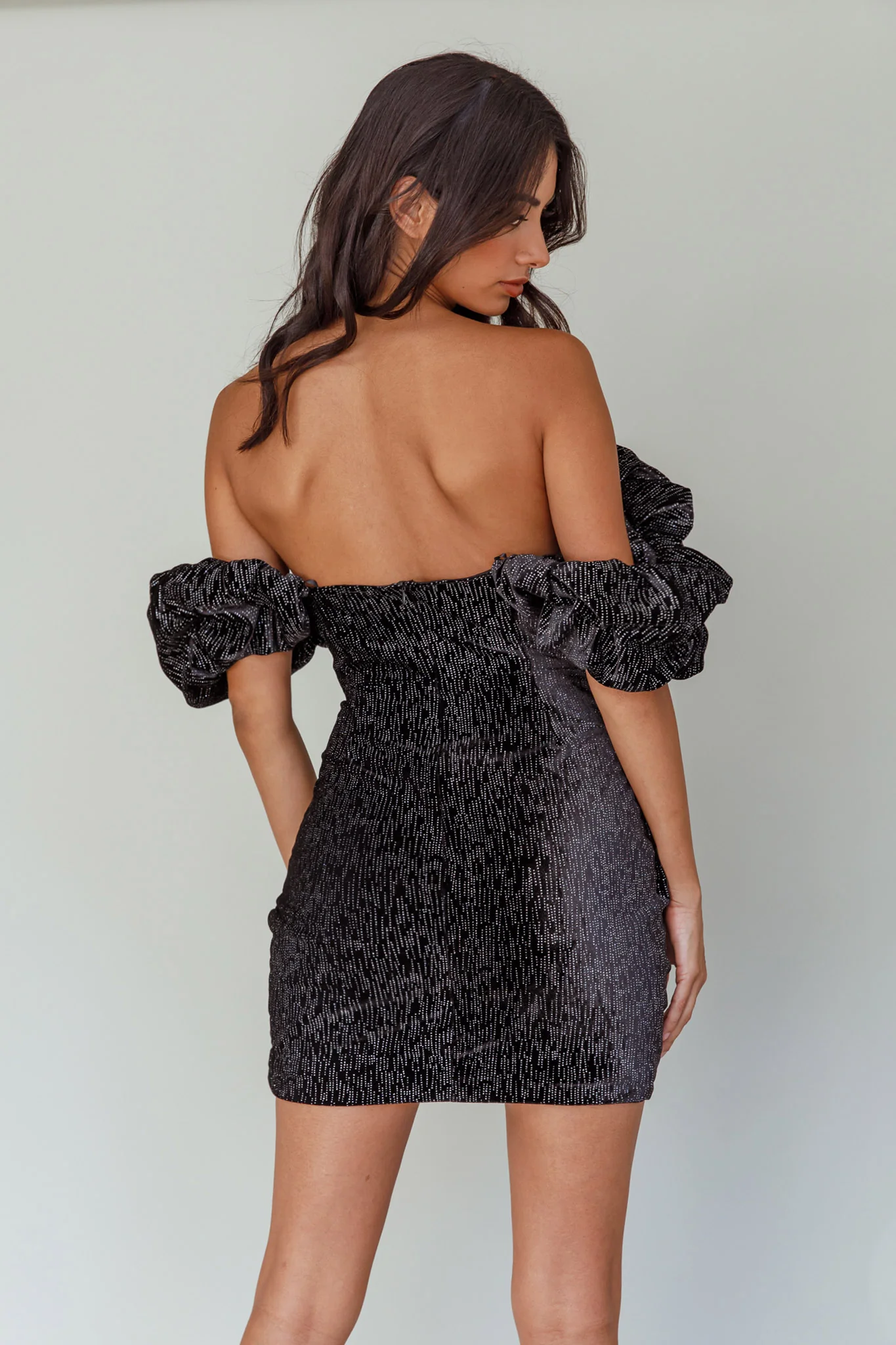 So Famous Off-Shoulder Mini Dress Black - Seraphlike