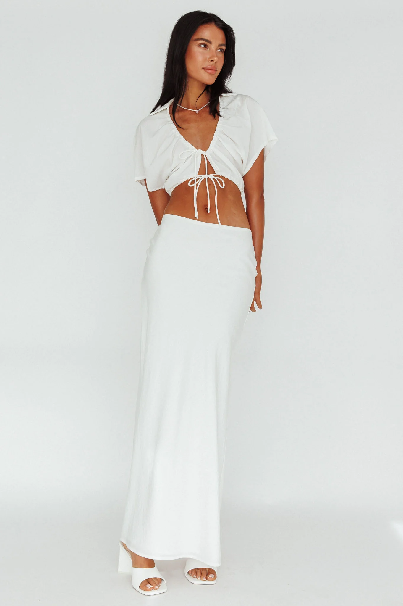 Coast To Coast Maxi Skirt White - Seraphlike