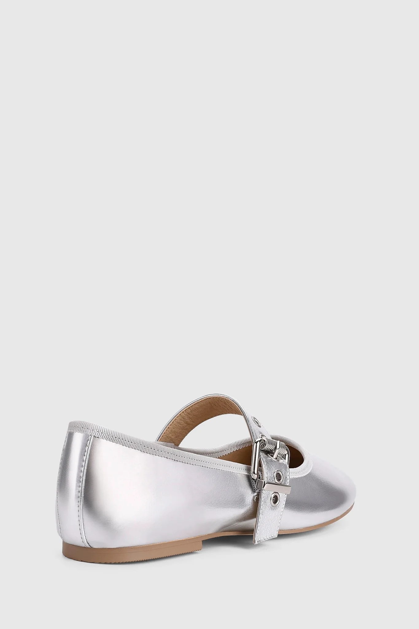 VERALi Banks Buckled Mary-Jane Flats Silver - Seraphlike