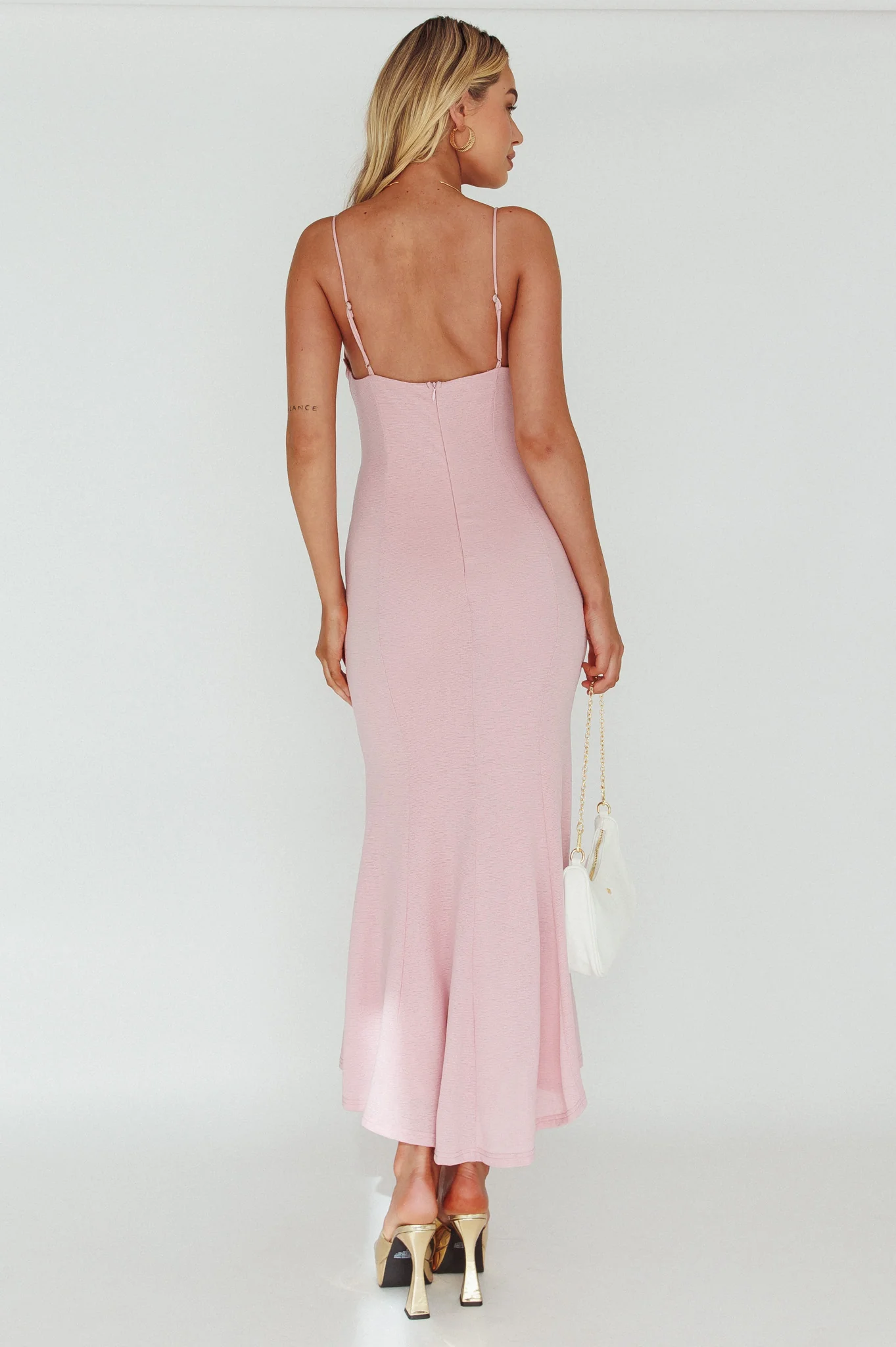 Lake Como Bodycon Maxi Dress Pink - Seraphlike