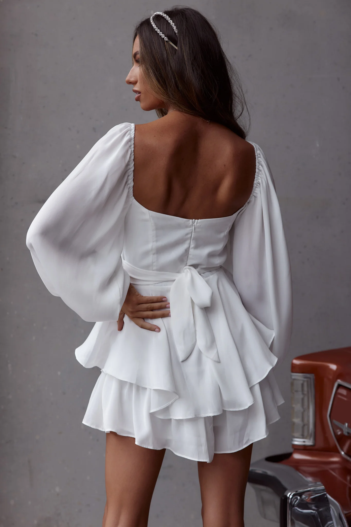 Well Versed Long Sleeve Flounce Romper White - Seraphlike