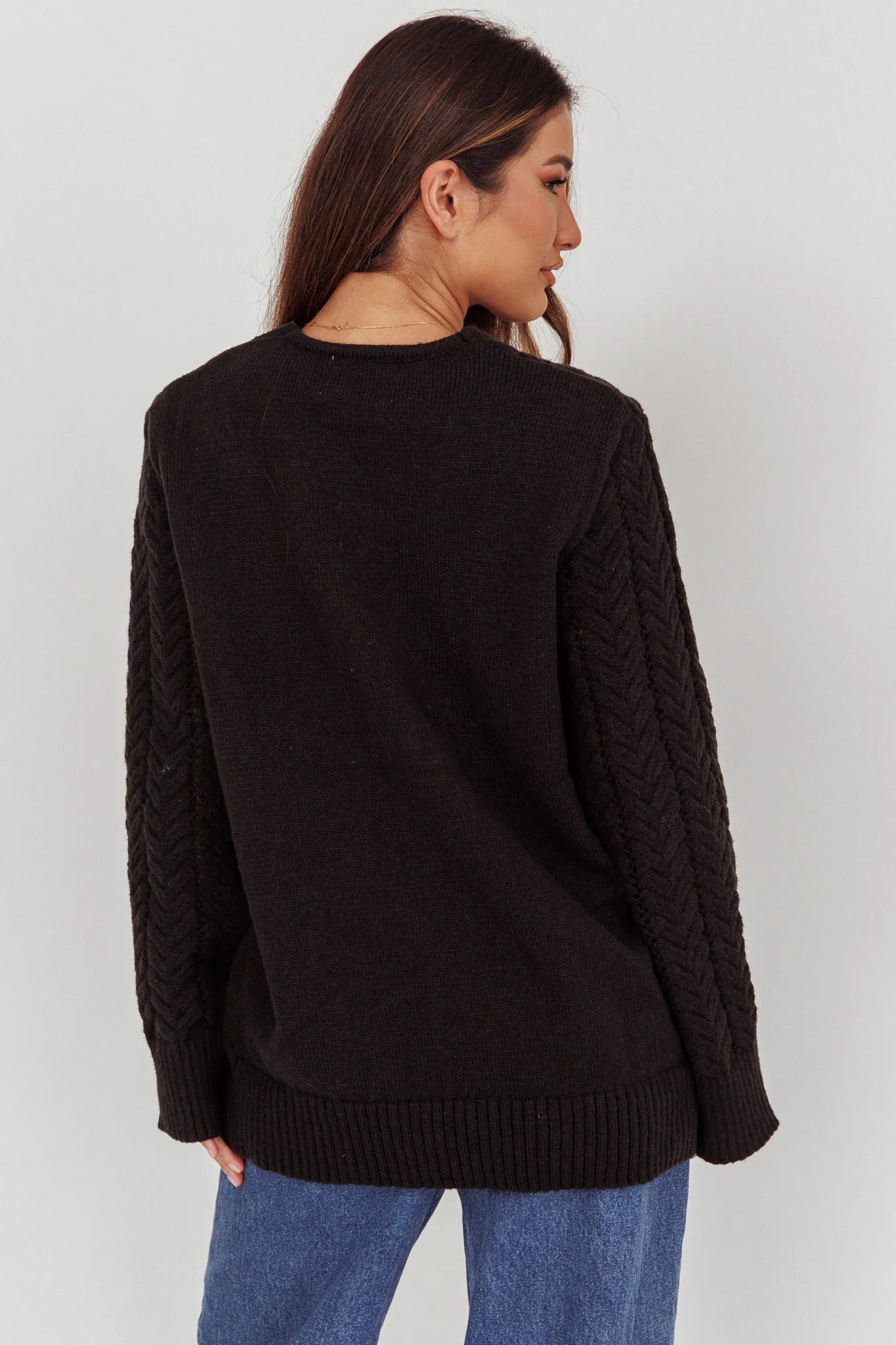 Seattle Lace-Up Front Knit Top Black - Seraphlike